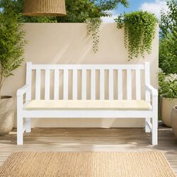 Compact and Reliable Cream Garden Bench Cushion