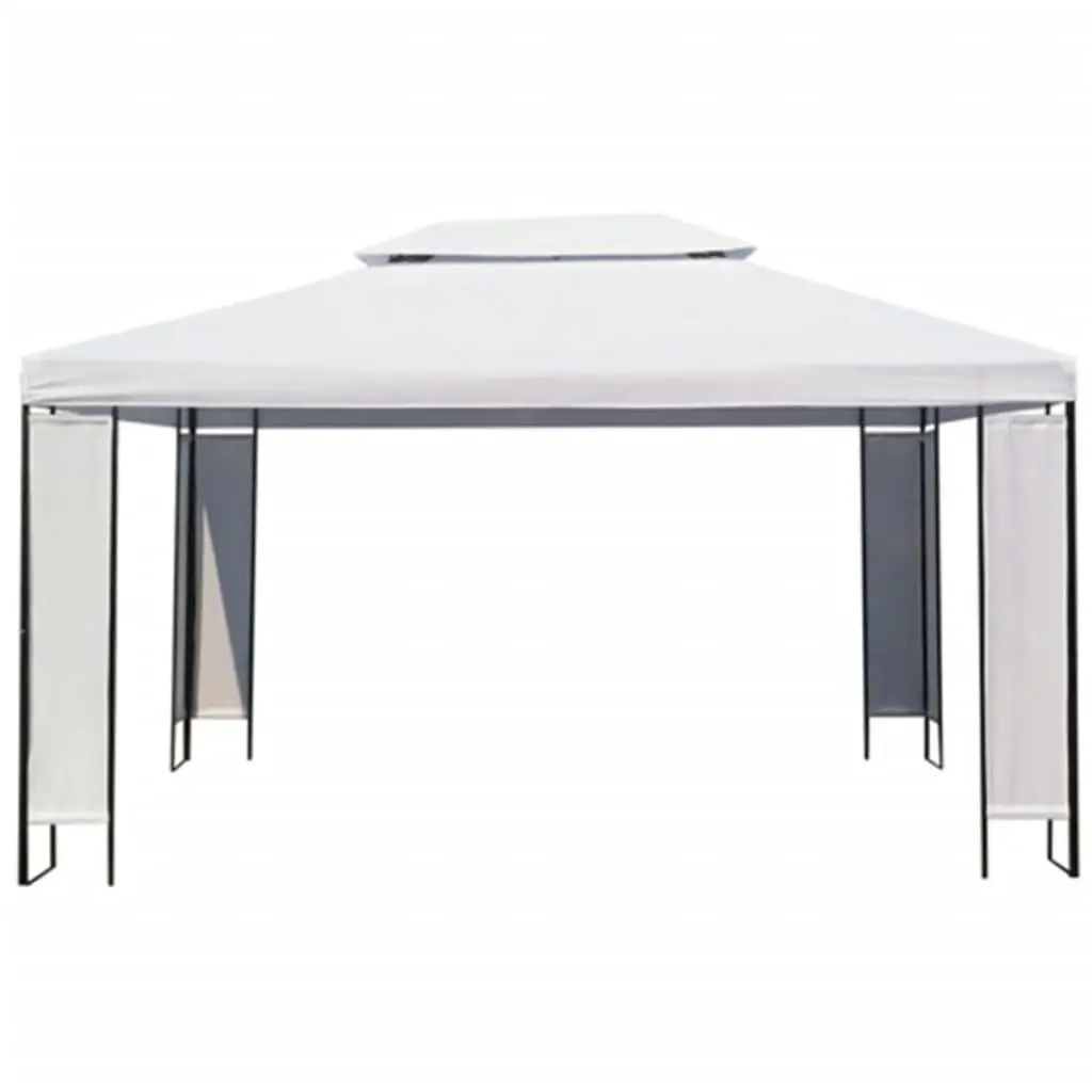 Outdoor Gazebo White 3x4 m Vented Roof Shade Structure