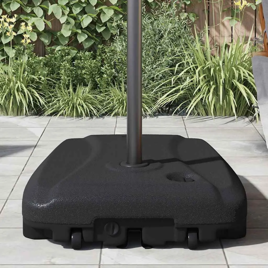 Outdoor Umbrella Stand Black Mobile Base with Wheels