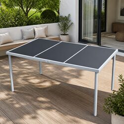 Compact Outdoor Dining Table with Glass Surface