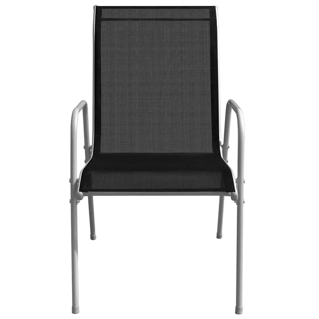 Outdoor Dining Set 5 Piece Garden Furniture Table 4 Stackable Chairs Patio
