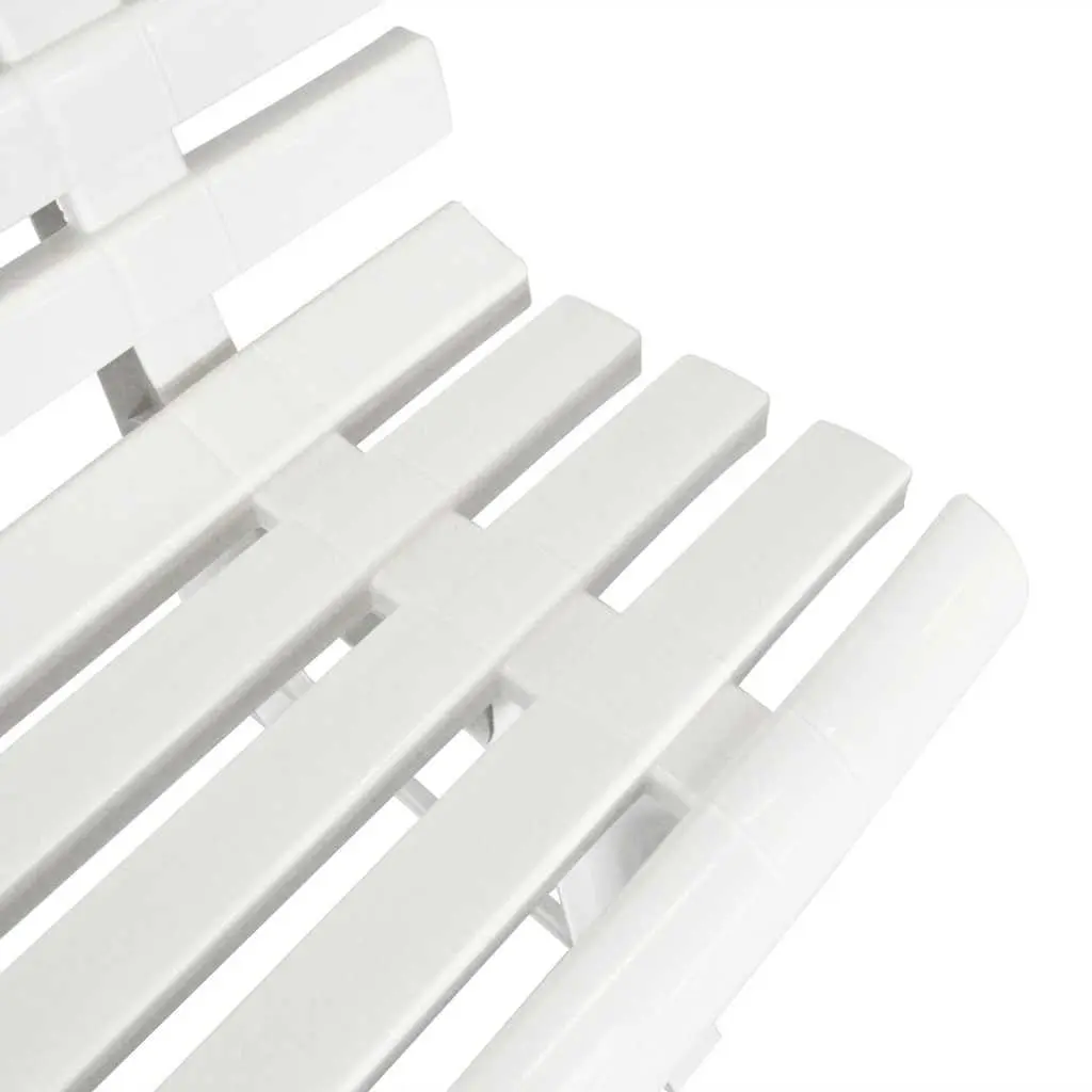 Garden Bench White 145.5 cm Weather Resistant Plastic Outdoor Seating