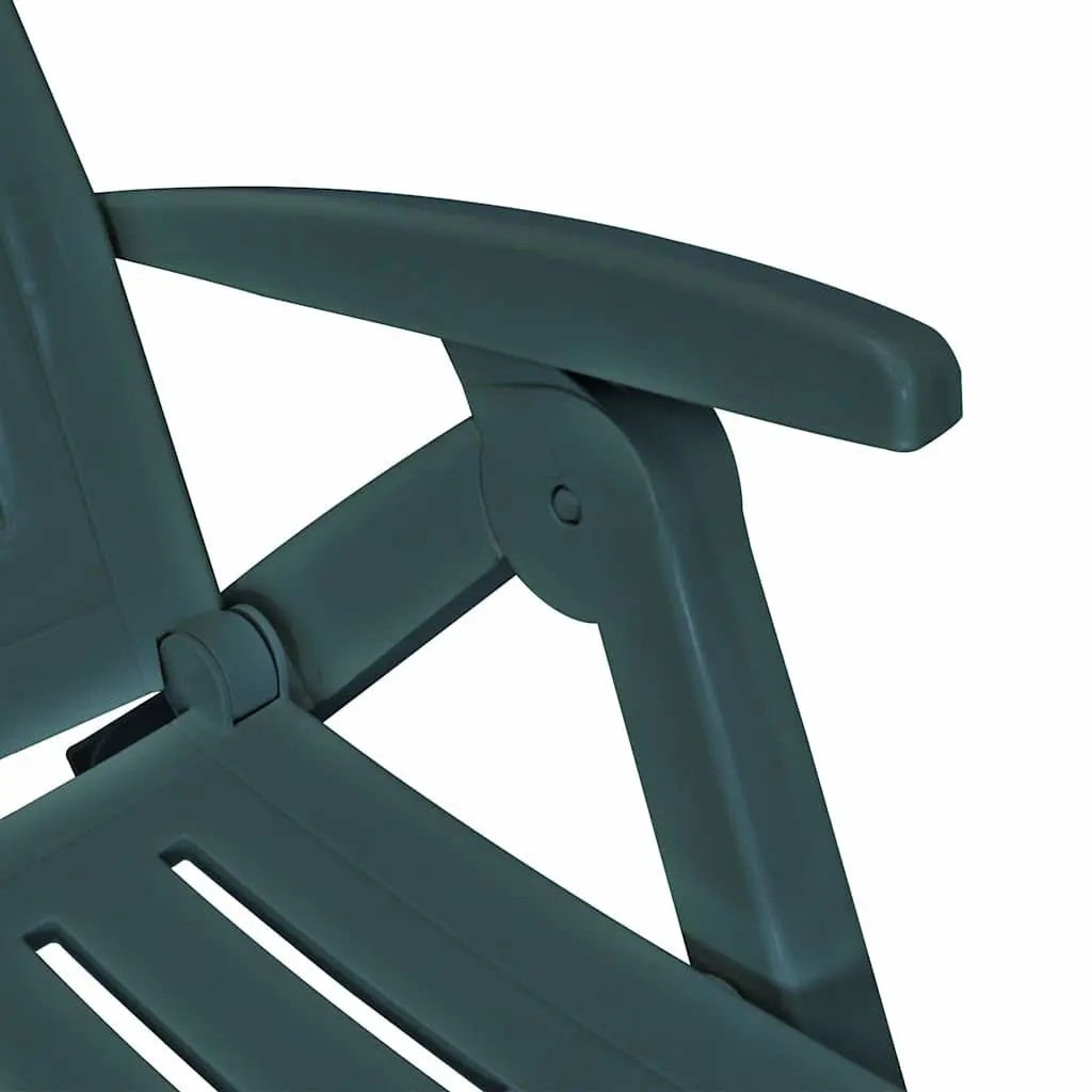 Sun Lounger Green Foldable Reclining Outdoor Chair with Footrest