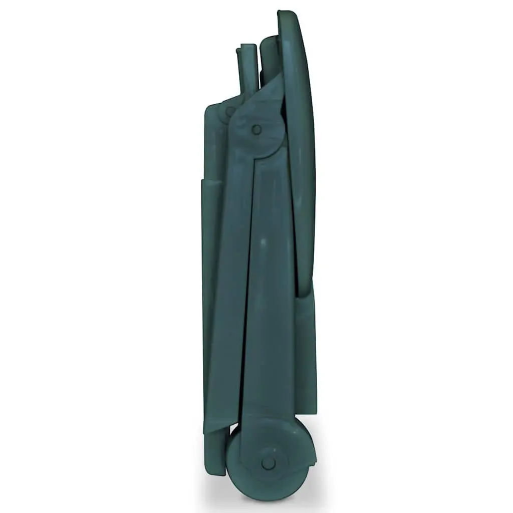 Sun Lounger Green Foldable Reclining Outdoor Chair with Footrest