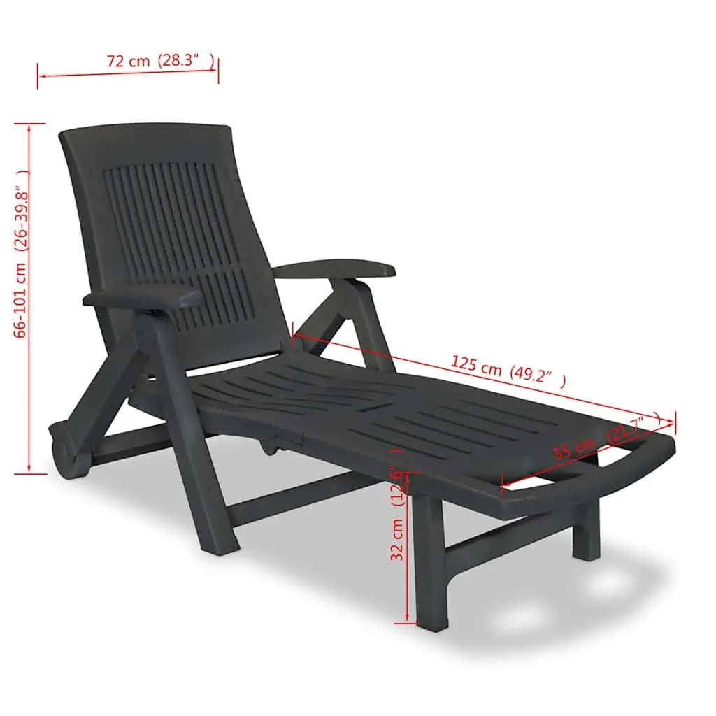 Sun Lounger with Footrest Outdoor Deck Chair Reclining Chaise Garden Patio Seat