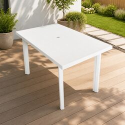 Concise and Confident - White Outdoor Dining Table