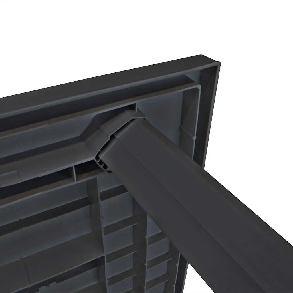 Garden Table Anthracite Outdoor Dining Furniture Patio Plastic Weather Resistant