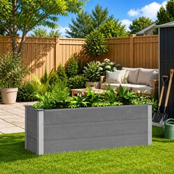 Raised Bed Planter 150x50x54cm Grey
