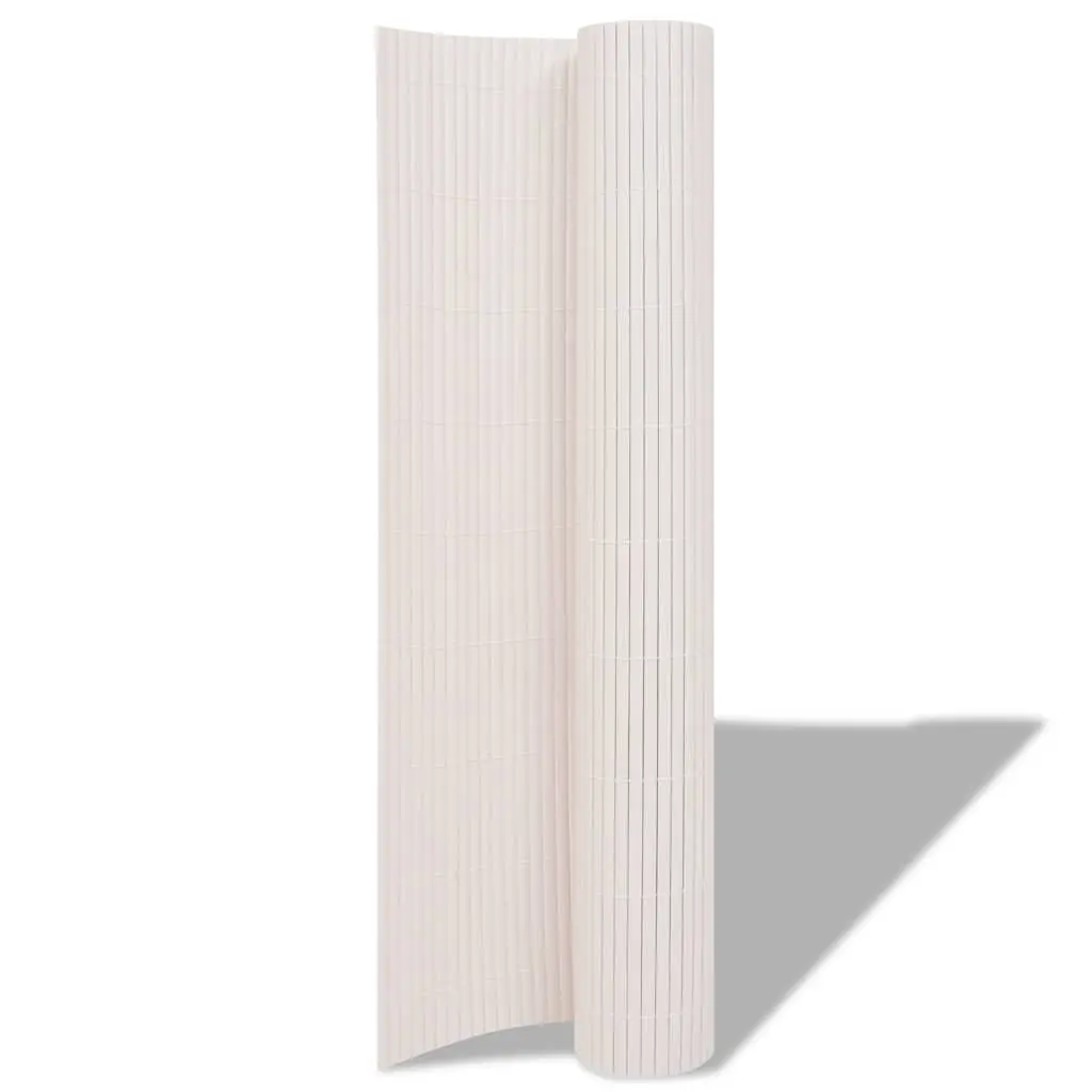 Double-Sided Garden Fence Panel White 90x500cm Weather-Resistant Easy to Clean