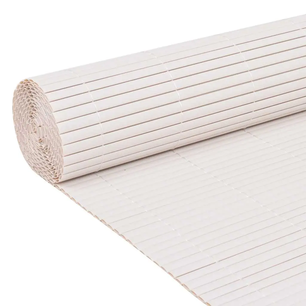 Double-Sided Garden Fence Panel White 90x500cm Weather-Resistant Easy to Clean