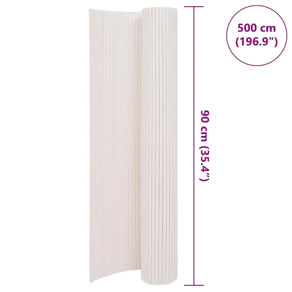Double-Sided Garden Fence Panel White 90x500cm Weather-Resistant Easy to Clean