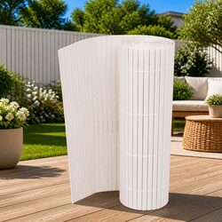 Garden Fence Panel White 150 x 300 cm PVC Outdoor Barrier Enclosure Privacy