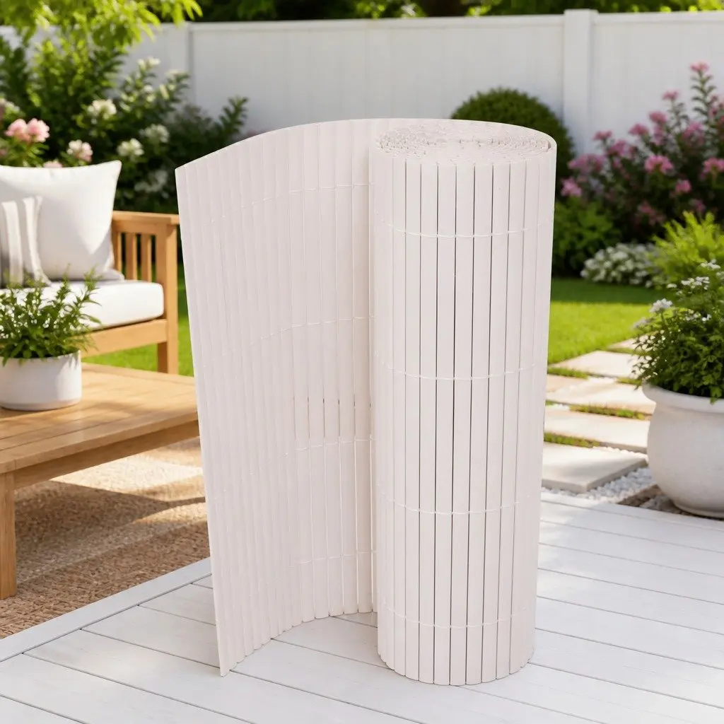 Garden Fence Panel White 150 x 500 cm Outdoor Patio Enclosure Barrier