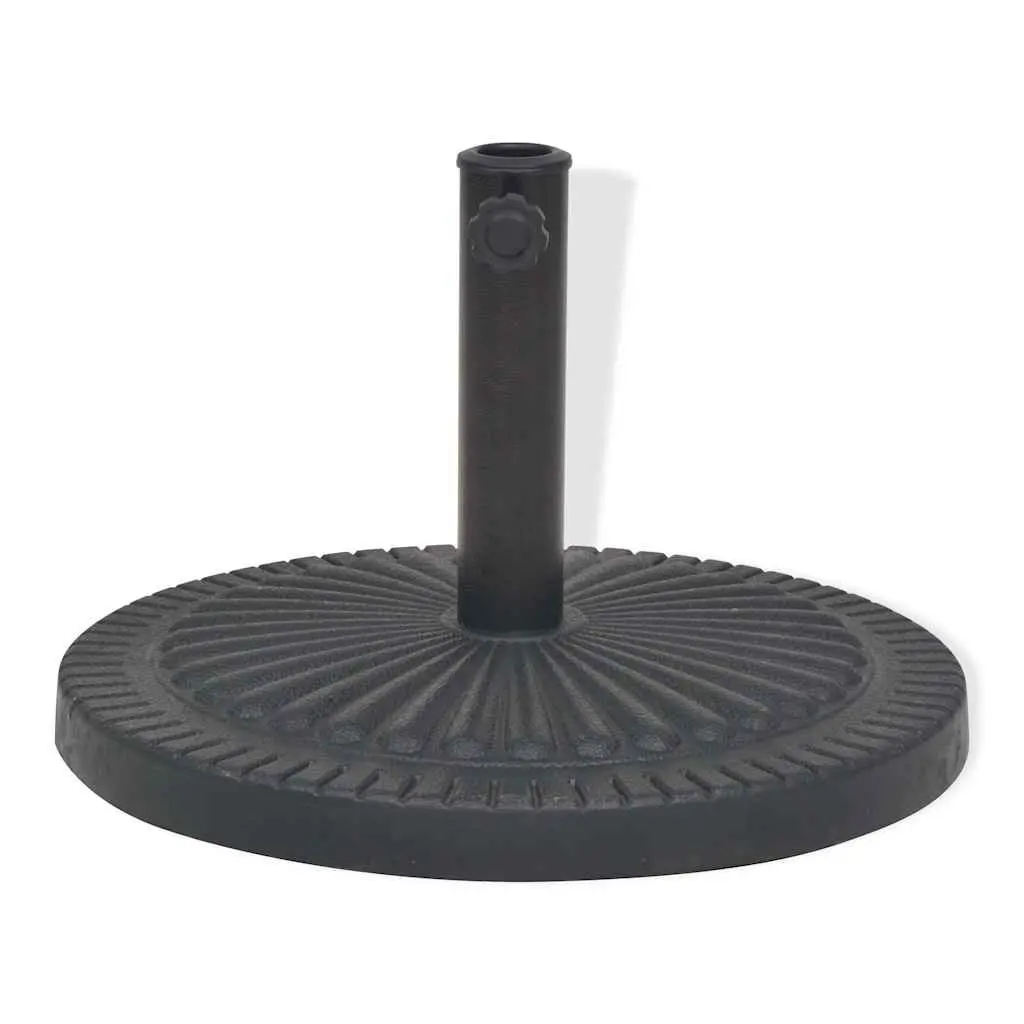 Parasol Base Black 57mm Weather-resistant Resin Outdoor Umbrella Stand with Locking Bolt Adapters