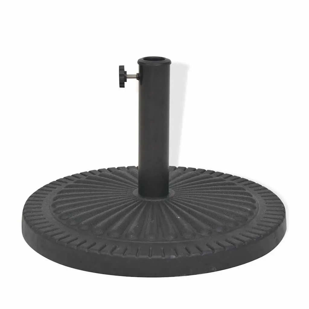 Parasol Base Black 57mm Weather-resistant Resin Outdoor Umbrella Stand with Locking Bolt Adapters