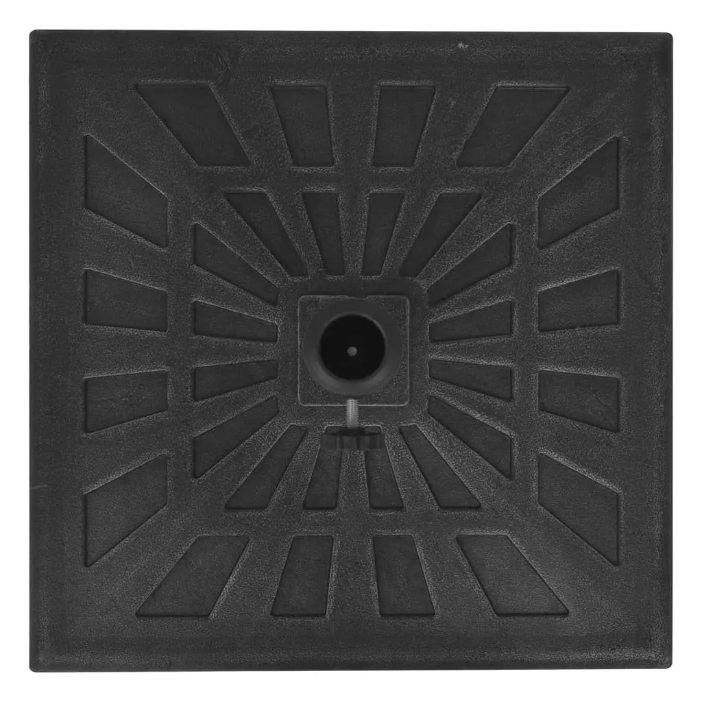 Parasol Base Black Square Resin 57 mm Tube Weather Resistant with Locking Bolt