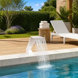 Simple and Stylish Silver Pool Fountain