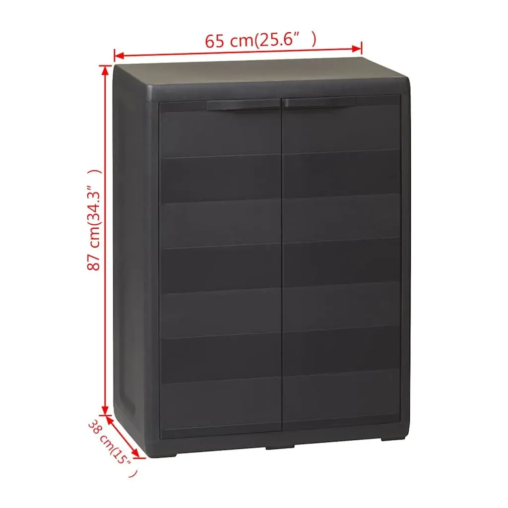 Garden Storage Cabinet Black Outdoor Patio Shed with Adjustable Shelf