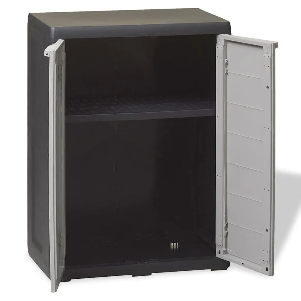 Garden Storage Cabinet with Adjustable Shelf Outdoor Patio Organization Black