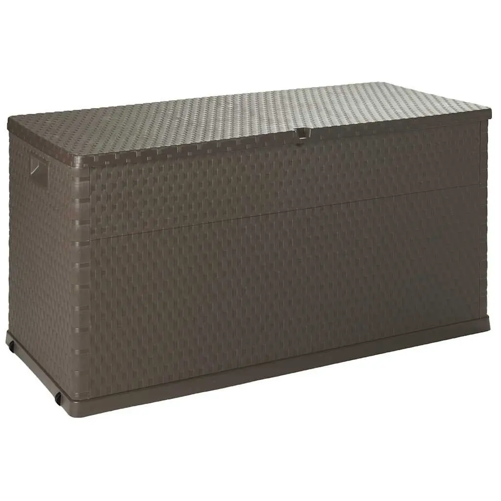 Garden Storage Box Brown Outdoor Patio Rattan Effect Furniture Deck Cushion