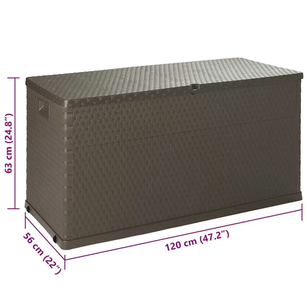 Garden Storage Box Brown Outdoor Patio Rattan Effect Furniture Deck Cushion