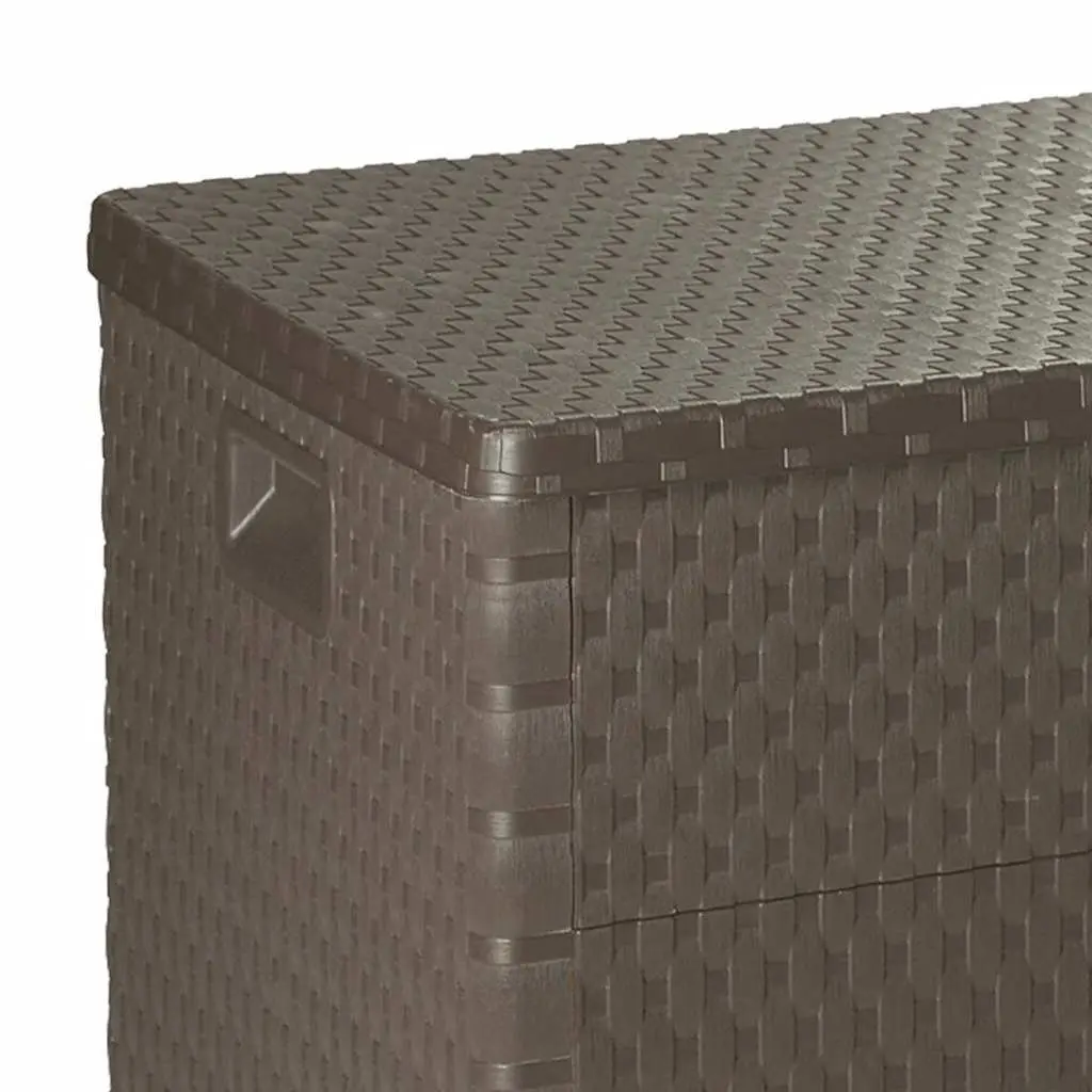 Garden Storage Box Brown Outdoor Patio Rattan Effect Furniture Deck Cushion