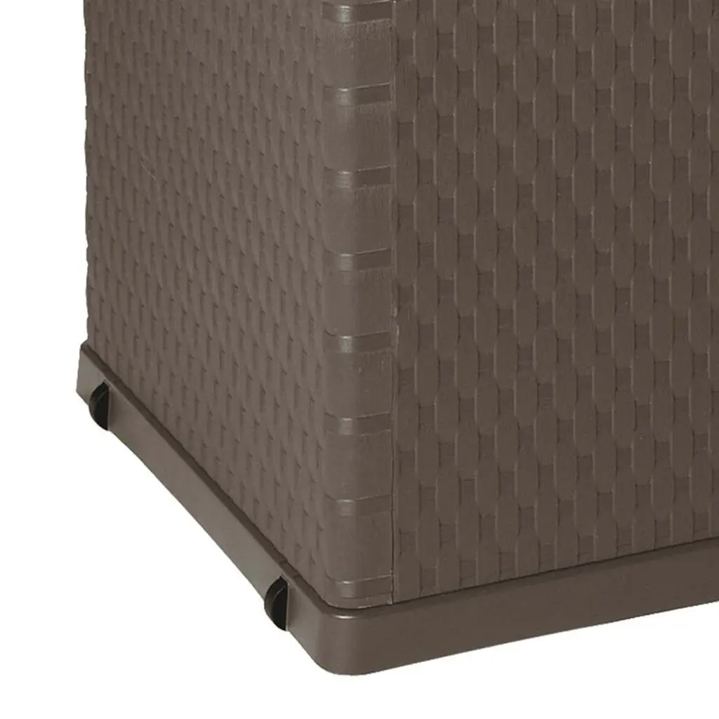Garden Storage Box Brown Outdoor Patio Rattan Effect Furniture Deck Cushion