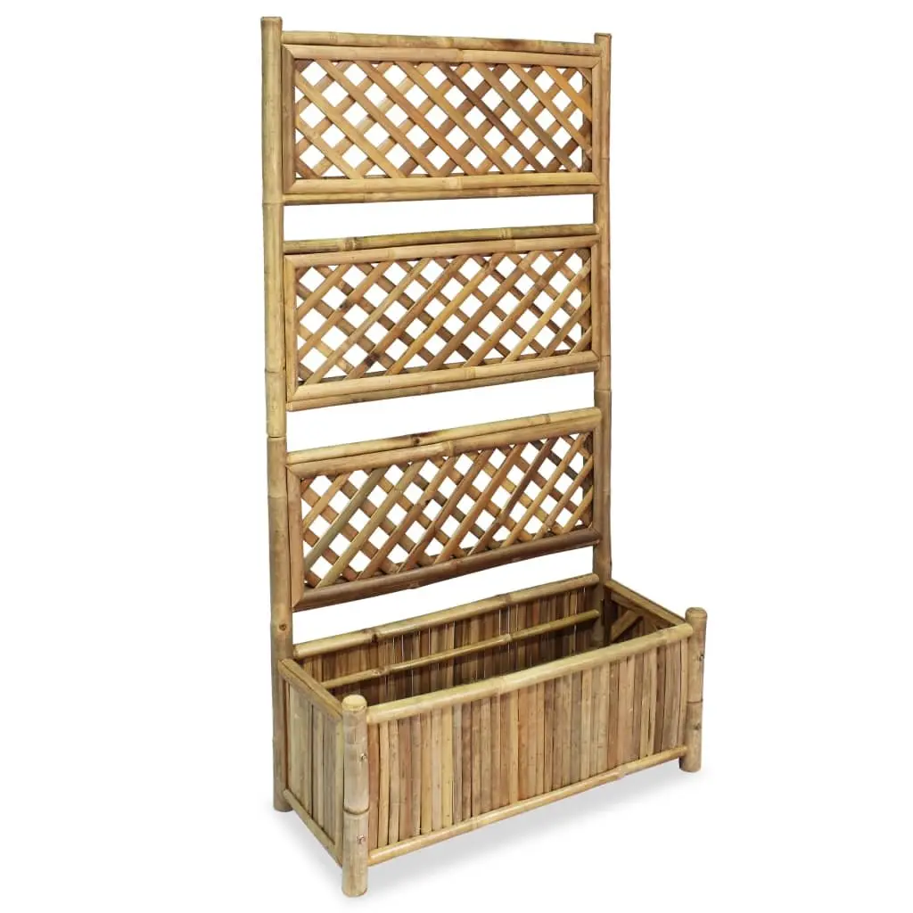 Garden Raised Bed with Trellis Planter Box 70cm Outdoor Balcony Patio Flower Pot