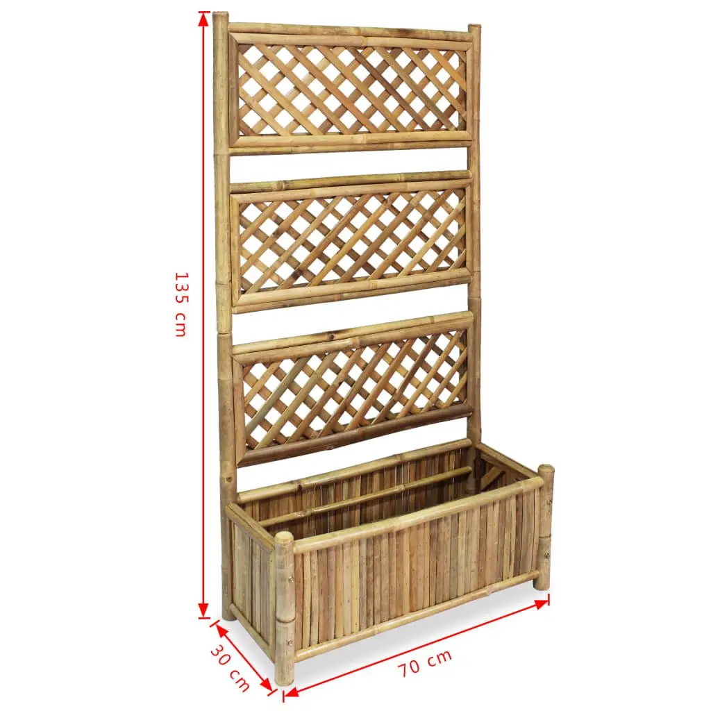 Garden Raised Bed with Trellis Planter Box 70cm Outdoor Balcony Patio Flower Pot