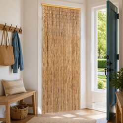 Brown Bamboo Door Curtain Insect Screen 56x185 cm