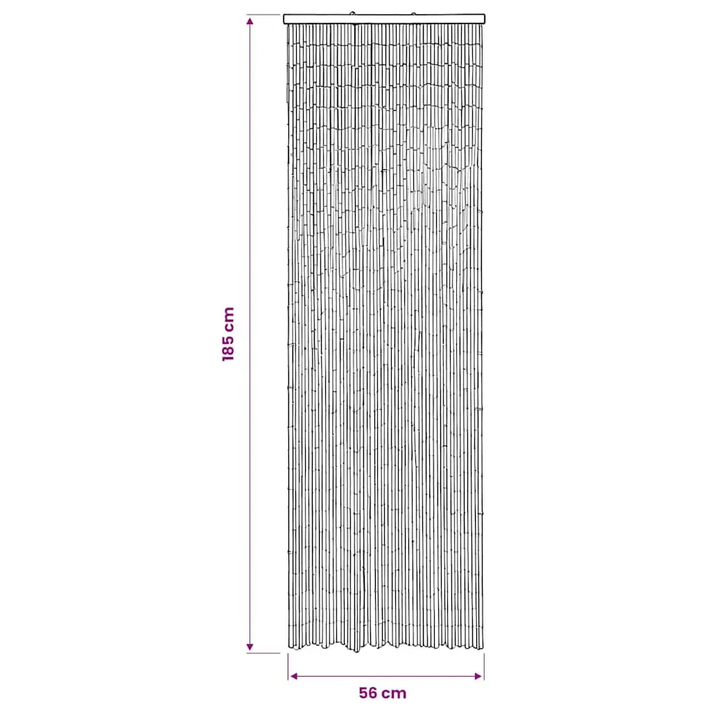 Bamboo Door Curtain Brown 56x185 cm Insect Screen Privacy Heat Insulation