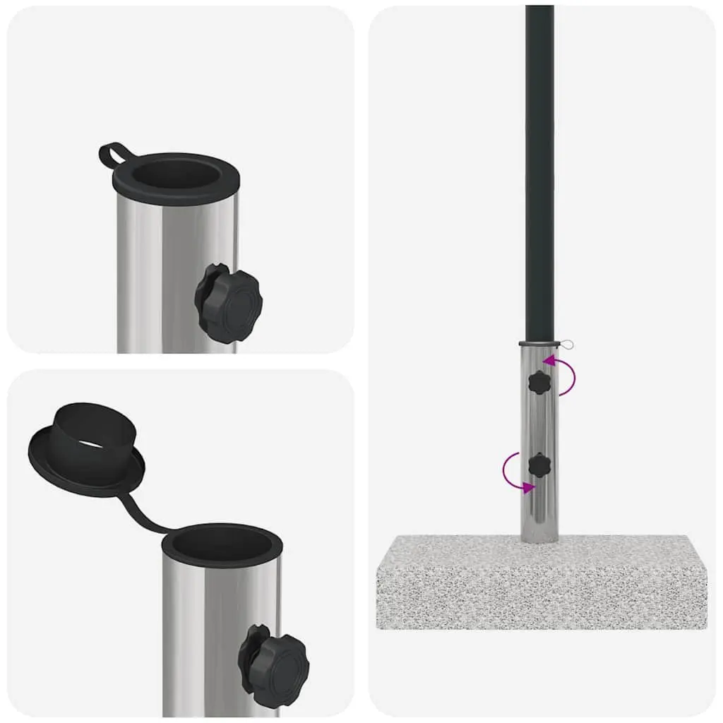 Granite Parasol Base Grey 25kg Heavy Duty Rectangular Outdoor Umbrella Stand