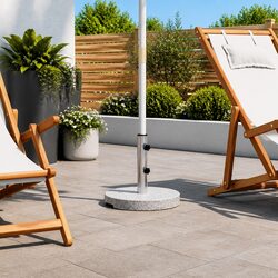 20 kg Grey Granite Parasol Base for Outdoor Umbrellas