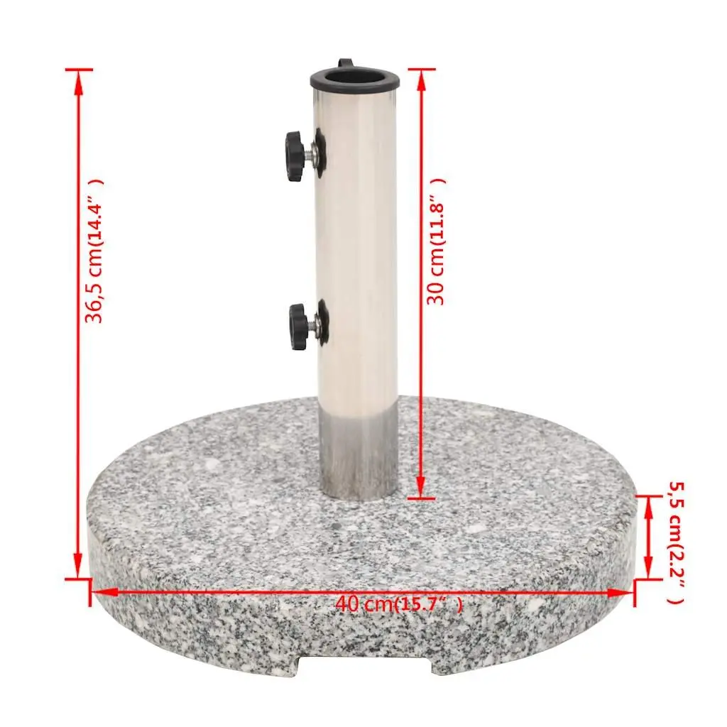 Granite Parasol Base Grey 20 kg Stable Outdoor Umbrella Holder