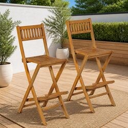 Compact and Sturdy Folding Outdoor Bar Stools Set