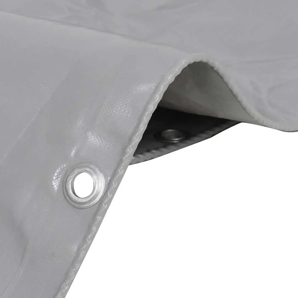 Heavy-Duty Tarpaulin Grey 4x4 m Waterproof Canvas Cover Tear Resistant UV Resistant