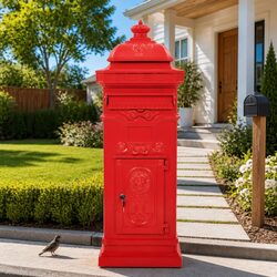 Compact and Stylish Red Vintage Mail Post Box