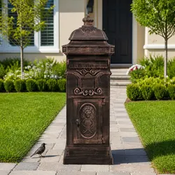 Compact Pillar Letterbox with Antique Appeal