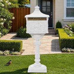 Sturdy White Vintage Mail Post Box for Your Outdoors