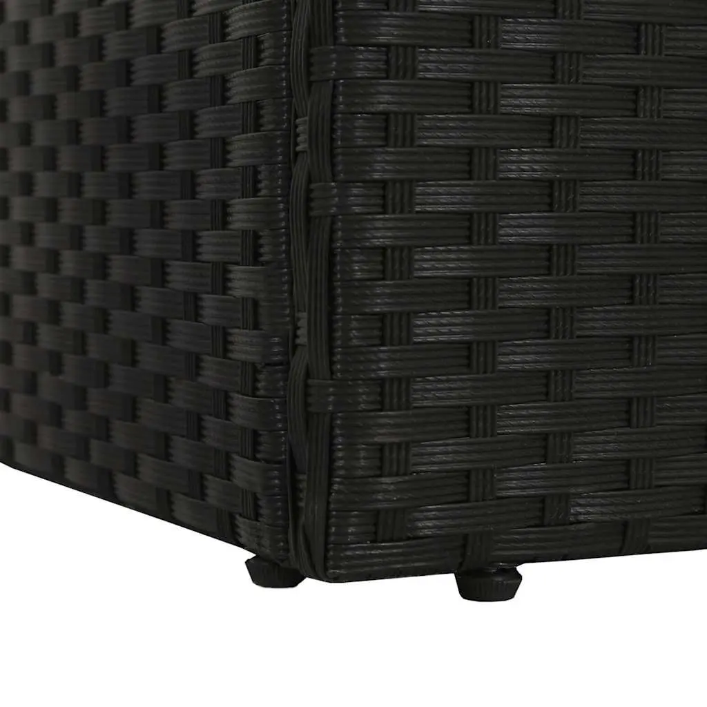 Outdoor Lounge Bed Black 195x60cm Adjustable with Cushions and Pillows