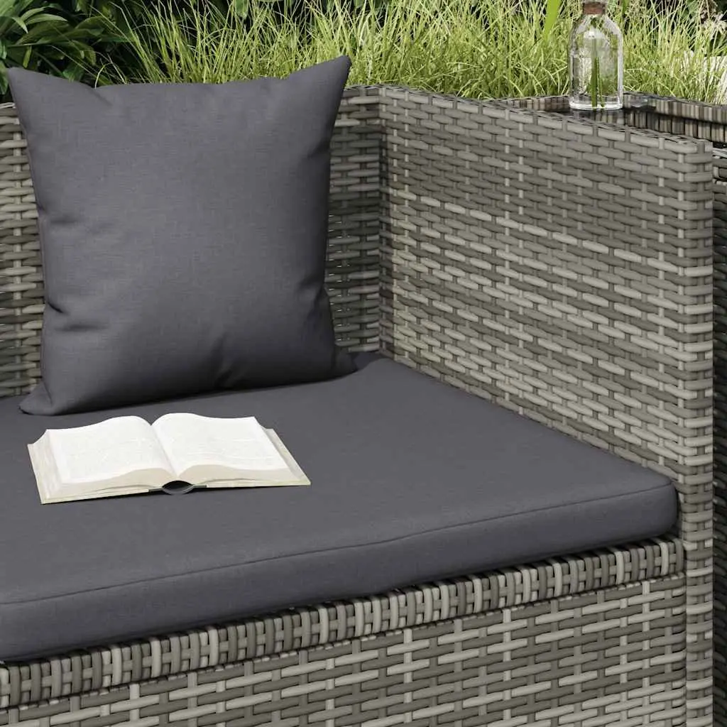 Garden Lounger Bed Grey 200x60cm Adjustable Poly Rattan Outdoor Patio Sunbed