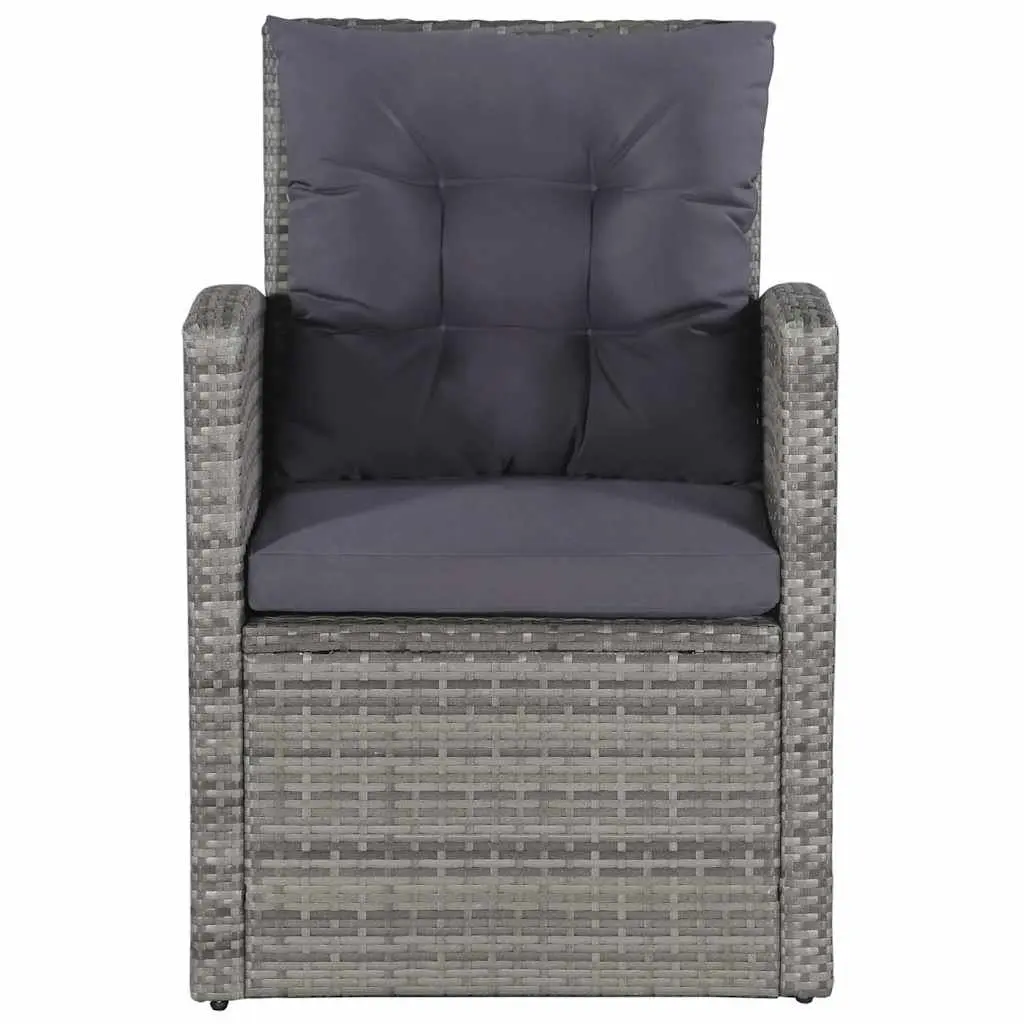 Garden Lounge Set 6 Piece Poly Rattan Sofa Armchair Table Footstool Cushions