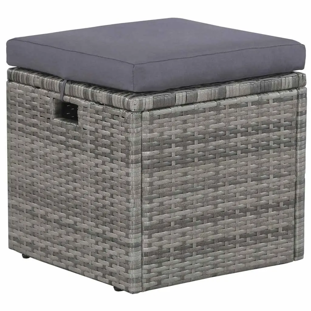 Garden Lounge Set 6 Piece Poly Rattan Sofa Armchair Table Footstool Cushions