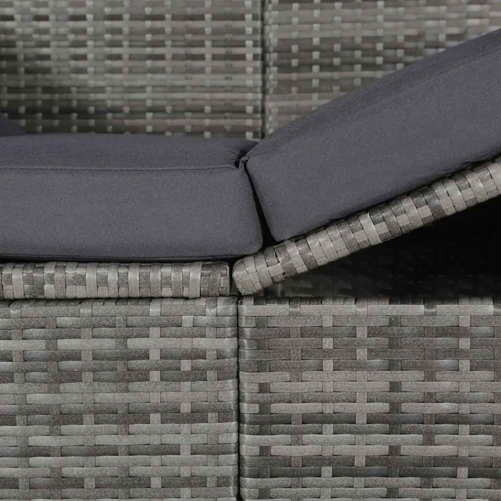 Grey Sun Lounger with Adjustable Canopy