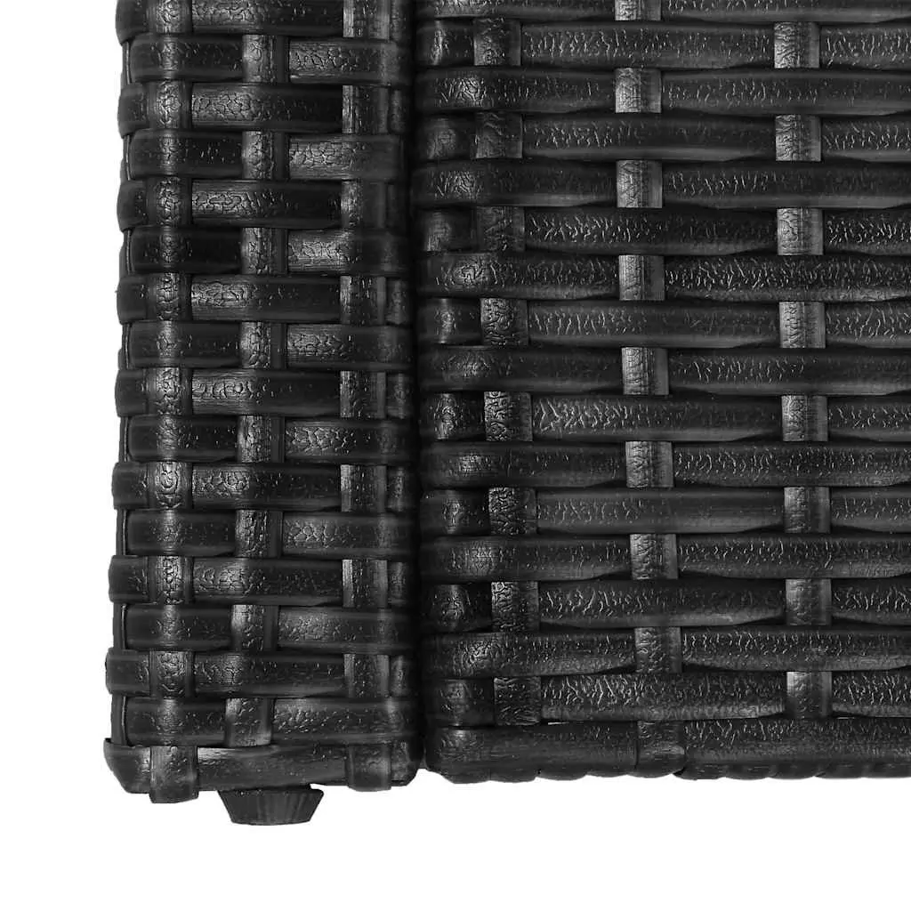 5 Piece Outdoor Poly Rattan Lounge Set Black with Cushions Sofa Armchairs and Table for Garden Patio
