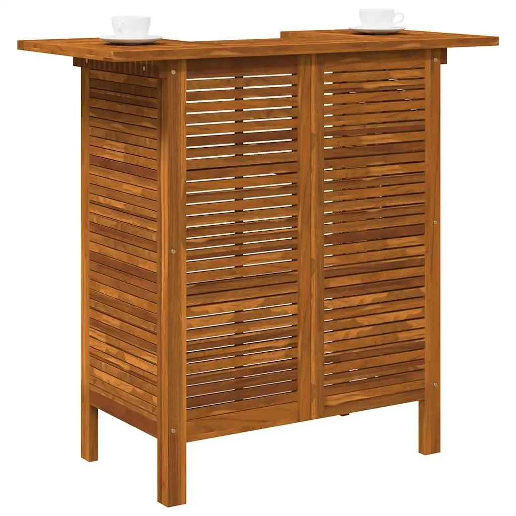 Bar Table Brown 110x50x105 cm Solid Acacia Wood High Dining Furniture