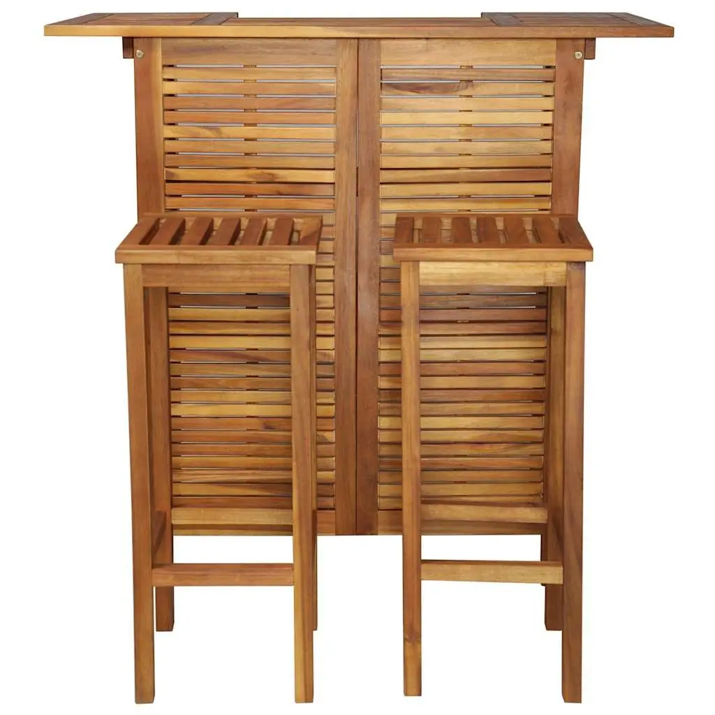3-Piece Bar Set in Solid Acacia Wood
