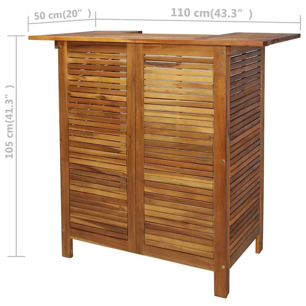3-Piece Bar Set in Solid Acacia Wood