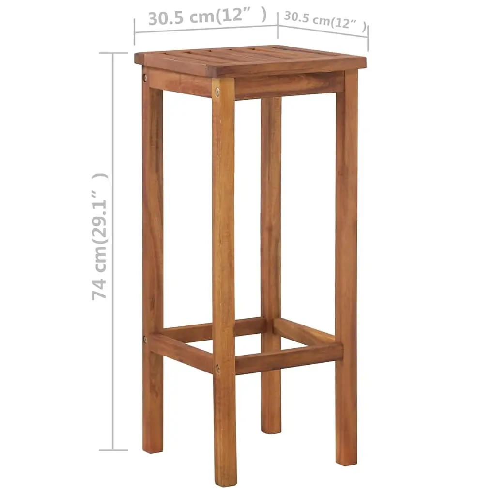 3-Piece Bar Set in Solid Acacia Wood