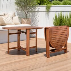 Compact Brown Outdoor Oval Dining Table, Easy Setup